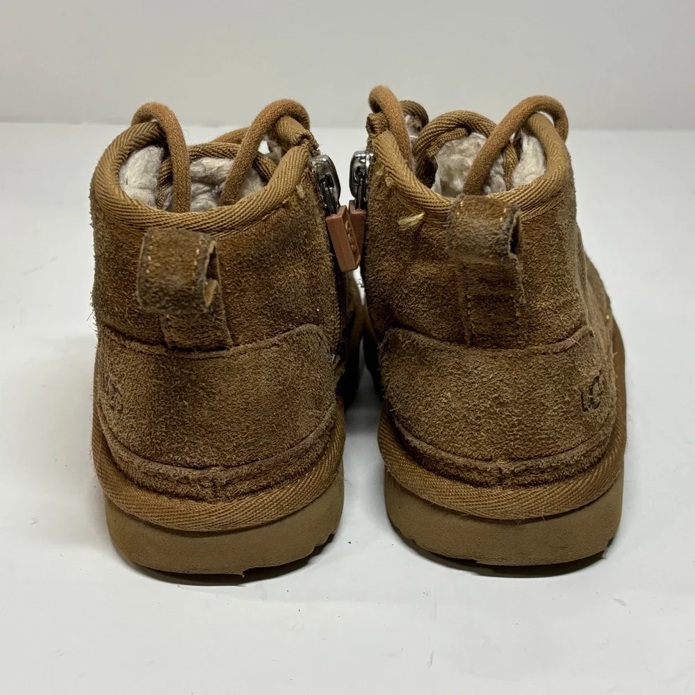 UGG Neumel II Kids Toddler Size‎ 9 Chestnut Suede Lace Up Zipper Boots 1017320T
